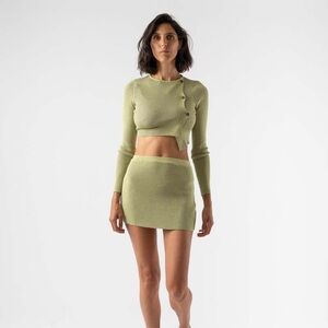 Green MEIER MINI Poloma wool knit mini skirt